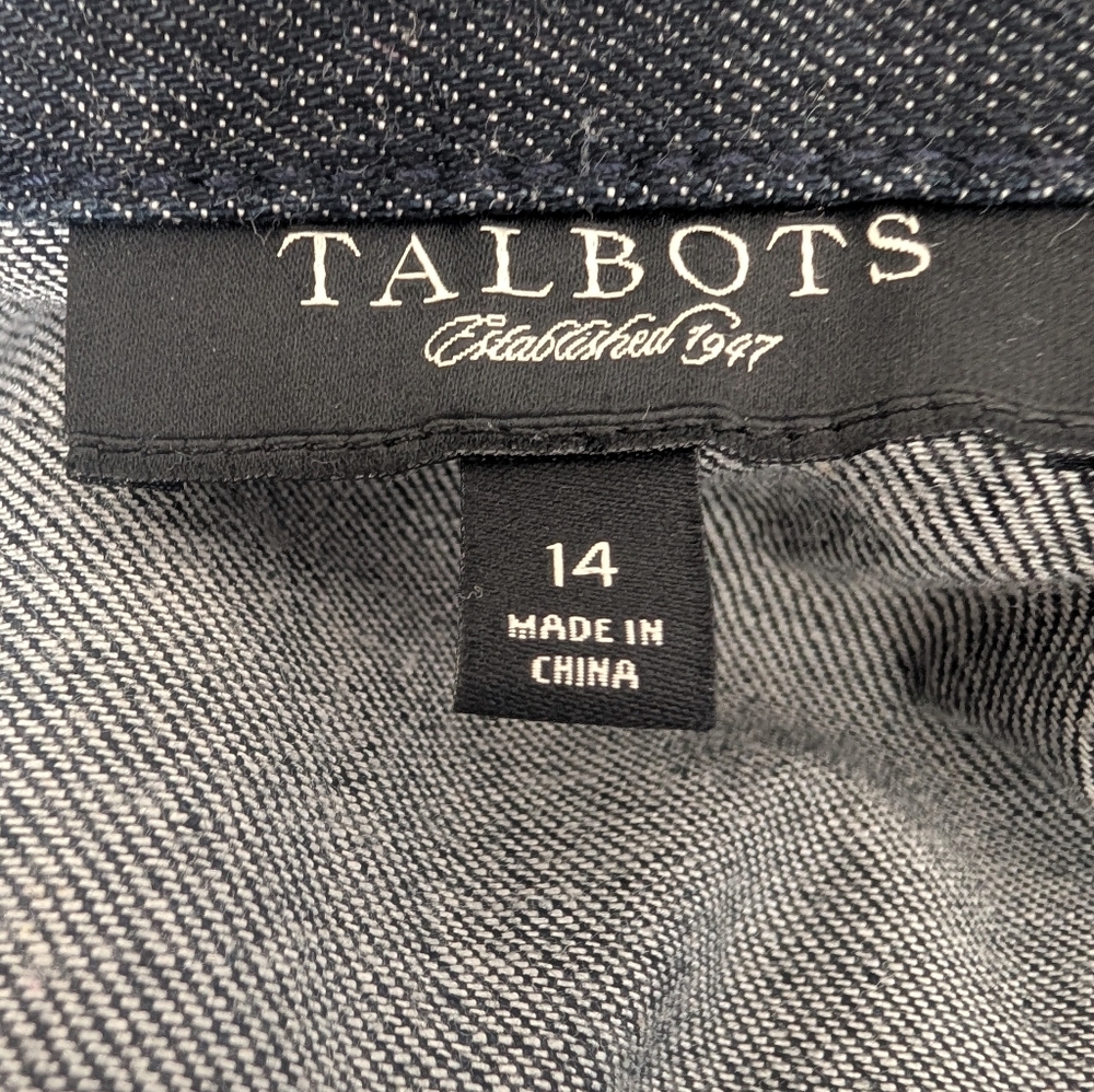 Talbots Dark Blue Jean Jacket Size 14 - Picture 6 of 13